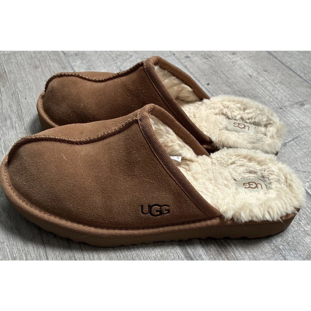 UGG Chestnut Shearling Lined Slides Slippers Kids 6 Women’s 8 Cozy Comfort